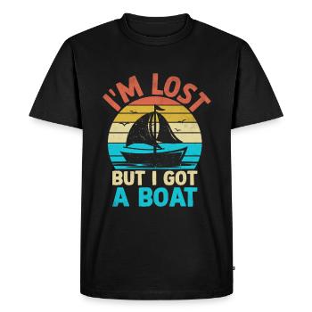 Je suis perdu mais j’ai un bateau Pédalo - T-shirt Premium bio Homme - noir - Devant - Nico (187cm)