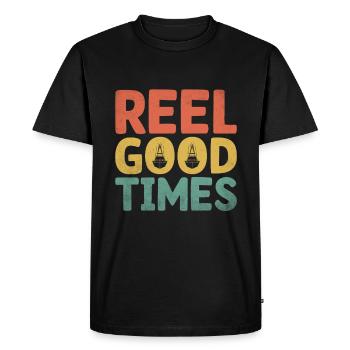 Reel Good Times Paddelboot - Männer Premium Bio T-Shirt - Schwarz - Vorne - Nico (187cm)