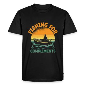 Pédalo Fishing For Compliments - T-shirt Premium bio Homme - noir - Devant - Nico (187cm)