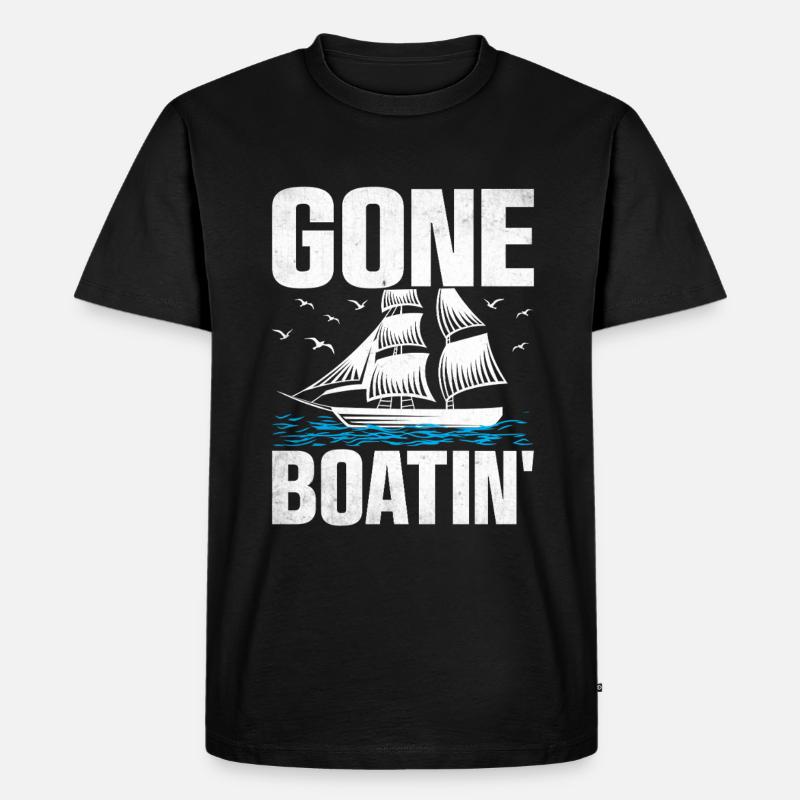 Gone Boatin' Paddelboot - Männer Premium Bio T-Shirt - Schwarz