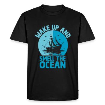 Réveillez-vous et sentez l’odeur du pédalo de l’océan - T-shirt Premium bio Homme - noir - Devant - Nico (187cm)