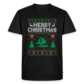 Thème de Noël Joyeux Noël Pédalo - T-shirt Premium bio Homme - noir - Devant - Nico (187cm)