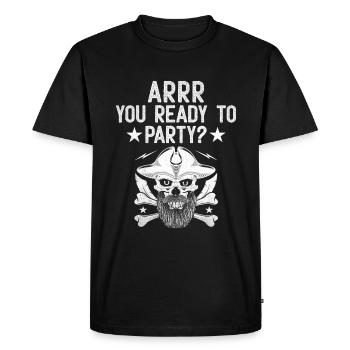 Arrr You Ready To Party Pirate Youth Design - Men's Premium Organic T-Shirt - black - Front - Nico (187cm)