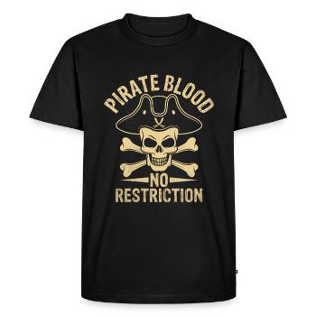 Pirate Blood No Restriction Pirate Youth Design - Men's Premium Organic T-Shirt - black - Front - Nico (187cm)