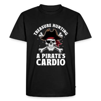 Chasse au trésor Le cardio d’un pirate Jeunesse pirate - T-shirt Premium bio Homme - noir - Devant - Nico (187cm)
