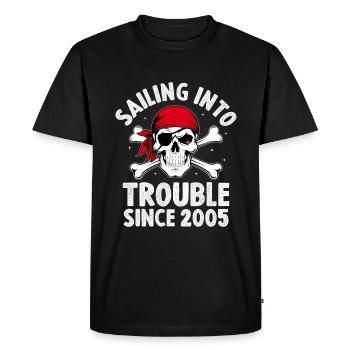 En difficulté depuis 2005 Pirate Youth - T-shirt Premium bio Homme - noir - Devant - Nico (187cm)