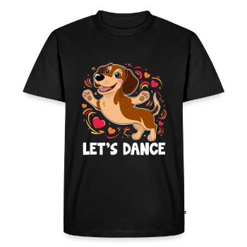 Un teckel danseur Let’s Dance Dancing Dancer - T-shirt Premium bio Homme - noir - Devant - Nico (187cm)