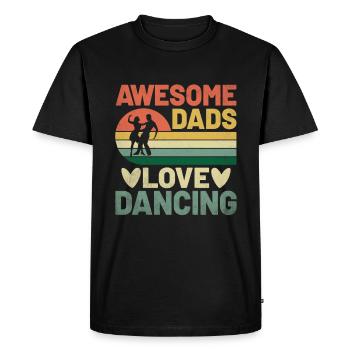 Les papas géniaux aiment danser pour danser - T-shirt Premium bio Homme - noir - Devant - Nico (187cm)