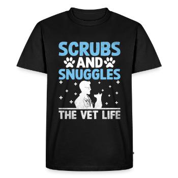 Scrubs And Snuggles The Vet Life Verterinarian - Men's Premium Organic T-Shirt - black - Front - Nico (187cm)