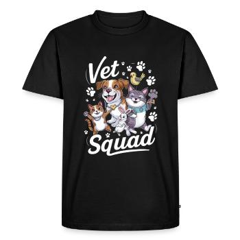 Vet Squad Verterinarian Animal Lover - Men's Premium Organic T-Shirt - black - Front - Nico (187cm)
