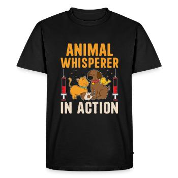 Animal Whisperer In Action Verterinarian Animal - Men's Premium Organic T-Shirt - black - Front - Nico (187cm)