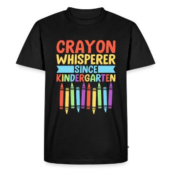 Crayon Whisperer Since Kindergarten School Teacher - Men's Premium Organic T-Shirt - black - Front - Nico (187cm)