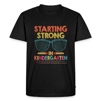 Starting Strong In Kindergarten School Teacher - Men's Premium Organic T-Shirt - black - Front - Nico (187cm)