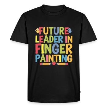 Future Leader In Finger Painting School Teacher - Men's Premium Organic T-Shirt - black - Front - Nico (187cm)