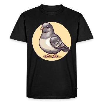 Douce colombe en cercle - T-shirt Premium bio Homme - noir - Devant - Nico (187cm)