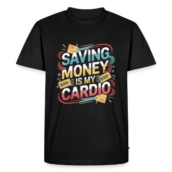 Saving Money Is My Cardio Couponer Shopper Save - Men's Premium Organic T-Shirt - black - Front - Nico (187cm)