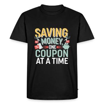 Saving Money One Coupon At A Time Couponer Shopper - Men's Premium Organic T-Shirt - black - Front - Nico (187cm)