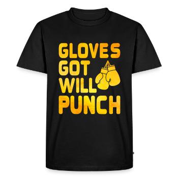 Got Gloves Will Punch Boxer Sports Musculation Gym - T-shirt Premium bio Homme - noir - Devant - Nico (187cm)