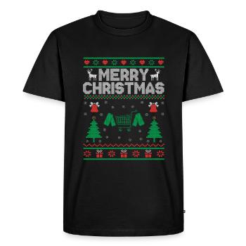 Xmas Merry Christmas Couponer Shopper Save Money - Men's Premium Organic T-Shirt - black - Front - Nico (187cm)