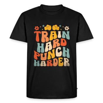 Entraînement Coup dur Boxeur Plus fort Force sportive - T-shirt Premium bio Homme - noir - Devant - Nico (187cm)