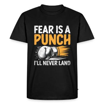 La peur est un coup de poing que je n’atterrirai jamais Boxer Sports - T-shirt Premium bio Homme - noir - Devant - Nico (187cm)