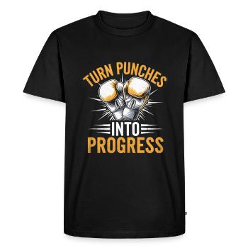 Transformez les coups de poing en progrès Boxer Sports Gym - T-shirt Premium bio Homme - noir - Devant - Nico (187cm)
