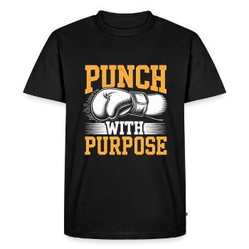 Punch avec but Boxer Sports Gym de musculation - T-shirt Premium bio Homme - noir - Devant - Nico (187cm)