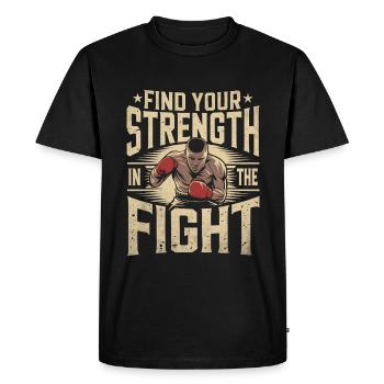 Trouvez votre force dans les sports de boxe de combat - T-shirt Premium bio Homme - noir - Devant - Nico (187cm)