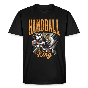 Handball King Athlète sportif - T-shirt Premium bio Homme - noir - Devant - Nico (187cm)
