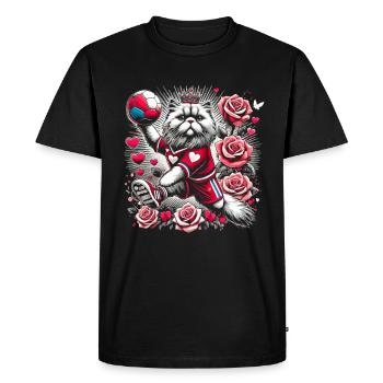 Thème de la Saint-Valentin Handball Sports Athlète - T-shirt Premium bio Homme - noir - Devant - Nico (187cm)