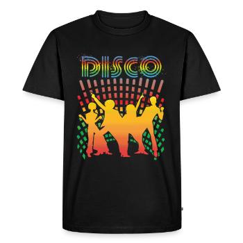 Disco Time - T-shirt Premium bio Homme - noir - Devant - Nico (187cm)