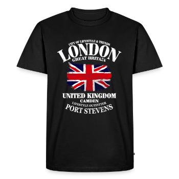 Union Jack - UK Flag - Drapeau britannique - T-shirt Premium bio Homme - noir - Devant - Nico (187cm)