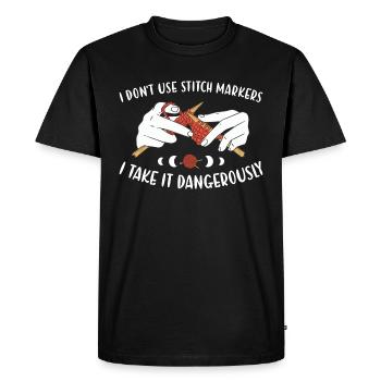 Ne pas tricoter dangereusement avec des marqueurs de point - T-shirt Premium bio Homme - noir - Devant - Nico (187cm)