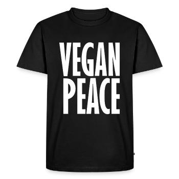Vegan Peace - Dicton végétalien - T-shirt Premium bio Homme - noir - Devant - Nico (187cm)