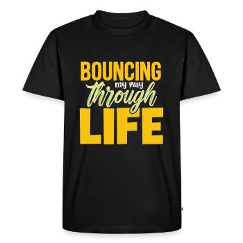 Rebondir dans la vie Trampoline intérieur - T-shirt Premium bio Homme - noir - Devant - Nico (187cm)