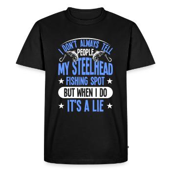 Steelhead Fishing Rod and Reel Combon Fisherman - T-shirt Premium bio Homme - noir - Devant - Nico (187cm)
