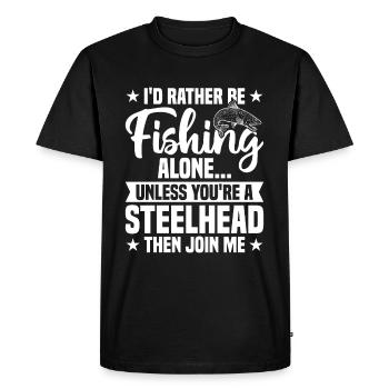 Steelhead Fishing Net Rod and Reel Combo Steelhead - T-shirt Premium bio Homme - noir - Devant - Nico (187cm)