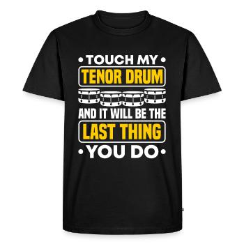 Tenor Drum Pad Marching Band Quad Batteur Tenor - T-shirt Premium bio Homme - noir - Devant - Nico (187cm)