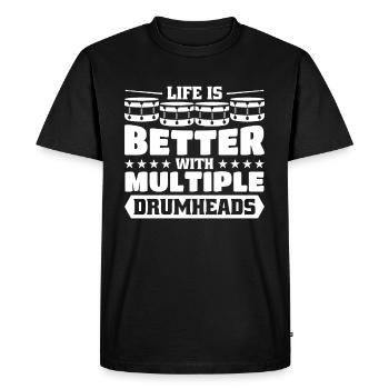 Marching Band Percussion Tenor Drum Lover Qad Drum - Men's Premium Organic T-Shirt - black - Front - Nico (187cm)
