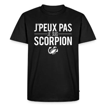 J'peux pas je suis scorpion signe astrologique - T-shirt Premium bio Homme - noir - Devant - Nico (187cm)