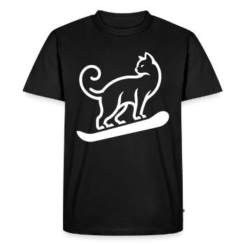 Cat Snowboard Snowboarder Minimalist - Men's Premium Organic T-Shirt - black - Front - Nico (187cm)