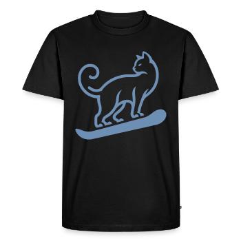 Cat Snowboard Snowboarder Minimalist Design - Men's Premium Organic T-Shirt - black - Front - Nico (187cm)