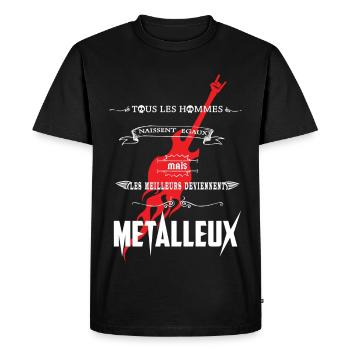 metalleux - T-shirt Premium bio Homme - noir - Devant - Nico (187cm)