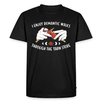 J'apprécie les promenades romantiques dans le magasin de laine - T-shirt Premium bio Homme - noir - Devant - Nico (187cm)