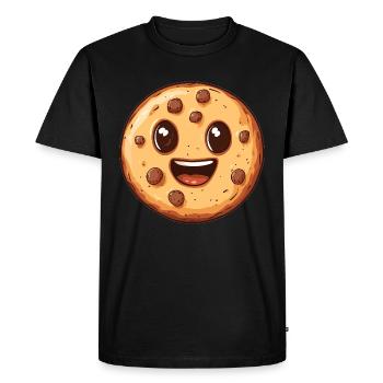 Biscuit qui rit - T-shirt Premium bio Homme - noir - Devant - Nico (187cm)