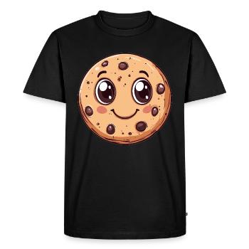 Biscuit aux yeux écarquillés - T-shirt Premium bio Homme - noir - Devant - Nico (187cm)