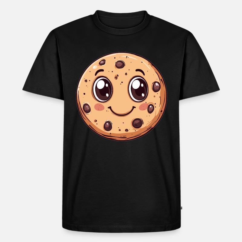 Keks mit Kulleraugen - Männer Premium Bio T-Shirt - Schwarz
