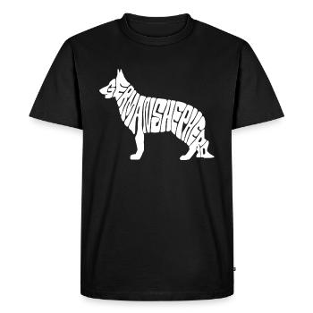 Chien - French shepherd / Chien tranchant - T-shirt Premium bio Homme - noir - Devant - Nico (187cm)