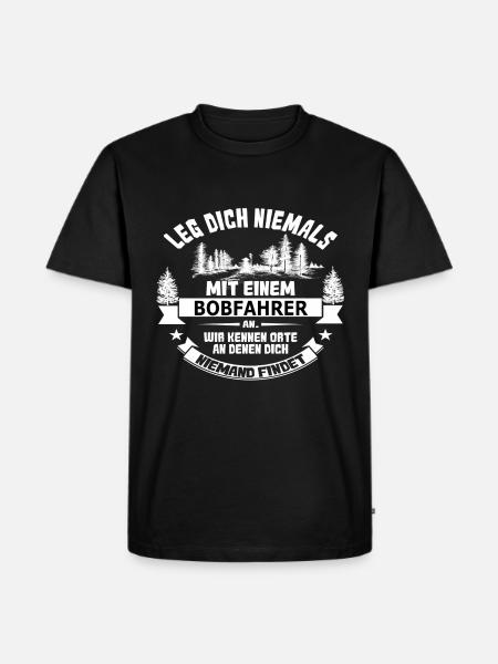 bobfahrer - Männer Premium Bio T-Shirt - Schwarz