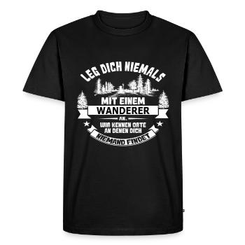 wanderer - Männer Premium Bio T-Shirt - Schwarz - Vorne - Nico (187cm)